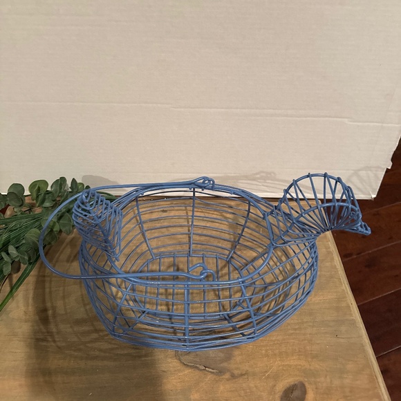 Vintage Wire Egg Basket Duck Farmhouse Primitive Country - Picture 2 of 4